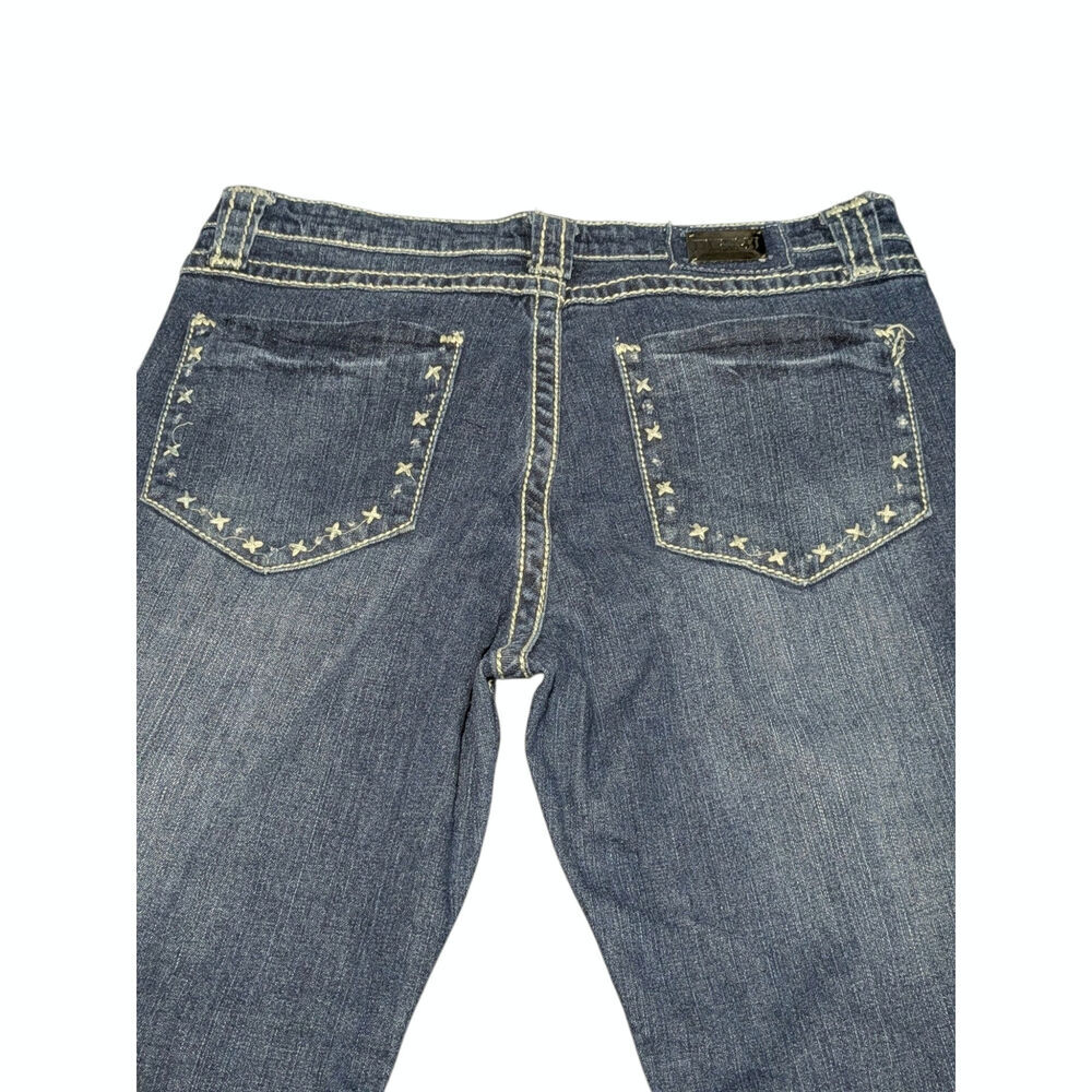 Iron Horse Jeans Size 8 Women's Cross Stitch Pockets Thick Stitch Bootcut Y2K - Picture 10 of 13